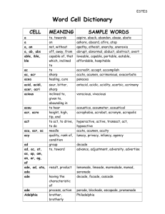 Word Cell Dictionary