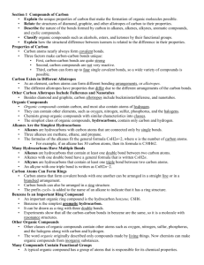 Section 1 Compounds of Carbon