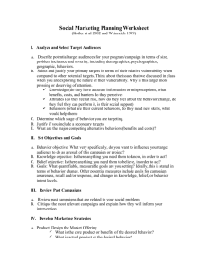 Social Marketing Planning Worksheet (Kotler et al