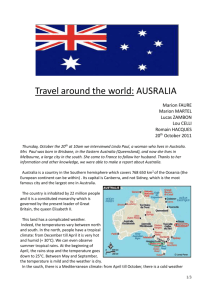 Travel around the world: AUSRALIA Marion FAURE Marion
