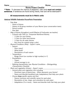 Biome Project Checklist - Madison Public Schools