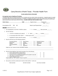 Camp Broncho Physician Health Form