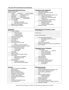 Secondary Transition Information Sheet