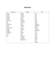 Vowel Controlled /r/ word lists