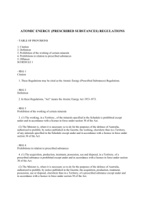 ATOMIC ENERGY (PRESCRIBED SUBSTANCES) REGULATIONS