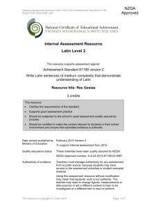 Level 2 Latin internal assessment resource