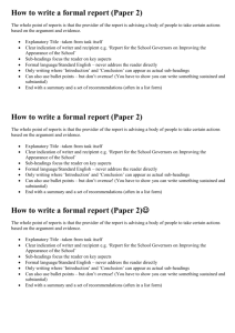 How to write a formal report