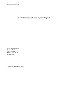 2010-2011 Immigration Controversy Paper Proposal