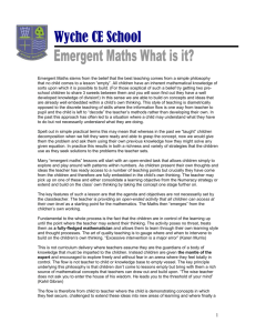 Emergent Maths. What is it?