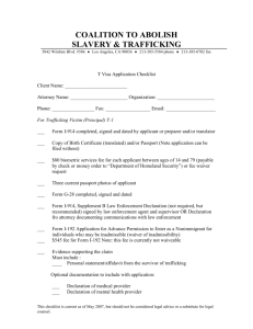 T-Visa Checklist - The Child Trafficking Resource Project (CTRP)