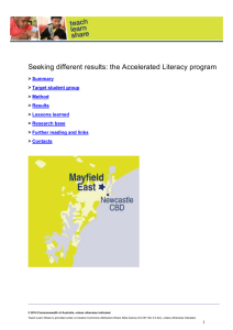 Seeking different results: the Accelerated Literacy program