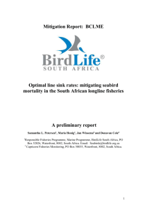 Mitigating seabird mortality on South African pelagic longline vessels