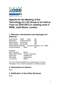 Agenda for the Meeting of the Technology for Life
