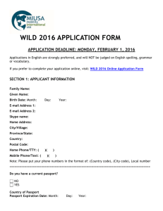 2016 WILD Participant Application and Recommendation Forms