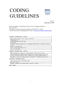 Coding Guidelines - ICD10