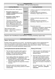 Example APP plan - No. Sequences