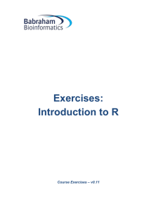 Introduction to R course Exercises