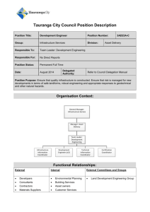 Tauranga City Council Position Description Position Title