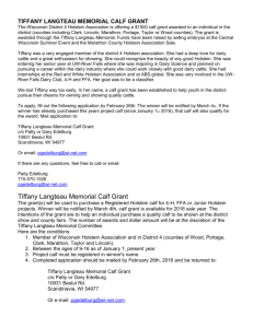 TIFFANY LANGTEAU MEMORIAL CALF GRANT The Wisconsin