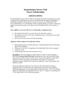 2015 Susquehanna Soccer Club Scholarships