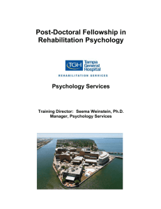 to the TGH Post-doctoral Fellowship in Rehabilitation