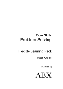 Tutor Guide for Problem Solving at Access 3