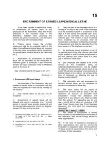 15. Encashment of Earned Leave/Medical Leave