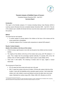 Thematic Analysis of Sheffield Cases of Concern