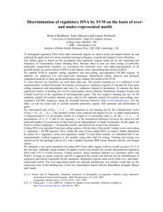 Discrimination of regulatory DNA by SVM on the basis of over