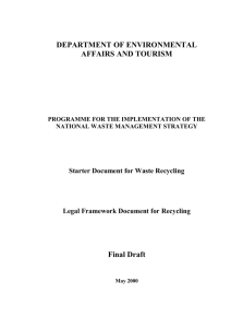Recycling Legal Framework Document - 184Kb