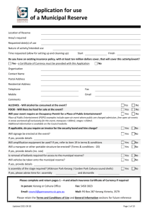 Use of Municipal Reserve application