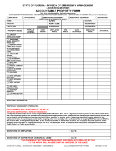 ACCOUNTABLE PROPERTY FORM 0709