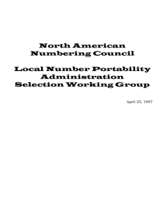 NANC LNPA Selection Working Group 4-25-97