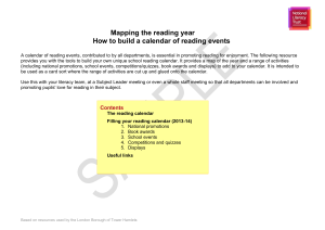 Mapping the reading year - National Literacy Trust