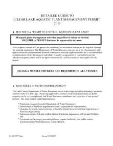 Clear Lake Aquatic Weed Control Permit