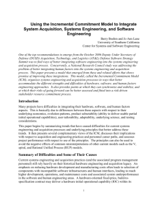 Boehm and Lane CrossTalk 2007 - Center for Software Engineering