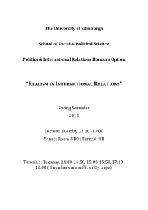 Realism in IR - School of Social and Political Science