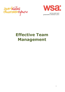 Roles & Responsibilities of the Team Manager