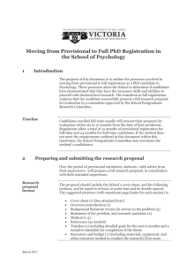 Moving from Provisional to Full PhD Registration in the School of