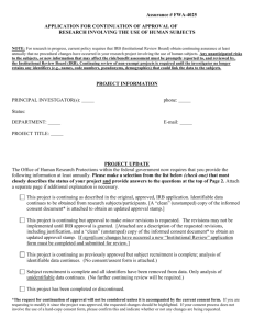 Application for Continuation of Approval