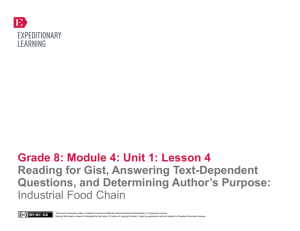 Grade 8: Module 4: Unit 1: Lesson 4 Reading for Gist, Answering