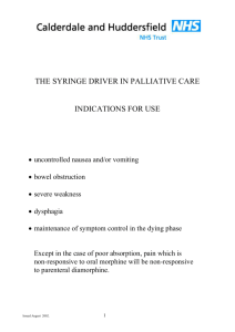 the syringe driver in palliative care