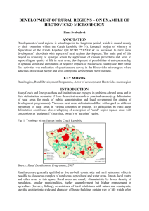 development of rural regions – on example of hrotovicko