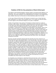 Position of MCI for the protection of Mont