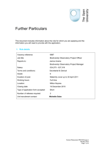 Further Particulars - The Open University