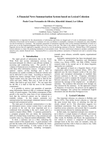 Automatic Text Summarisation based in Lexical Cohesion