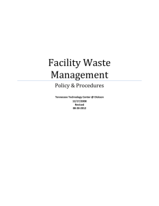 TTC Dickson - Facility Waste Management Policy