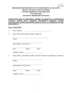 Putrescible Composting - Mississippi Department of Environmental