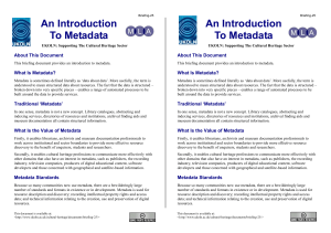 An Introduction To Metadata