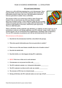 YEAR 7 SCIENCE HOMEWORK /YOU ARE A SCIENTIST 1